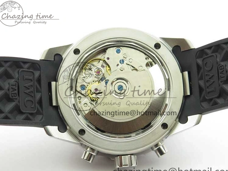 MIROTIME 0327 Aquatimer Chrono IW376702 SS BLS 1:1 Best Edition Black Dial on Black Rubber Strap A WellDesigned 7105